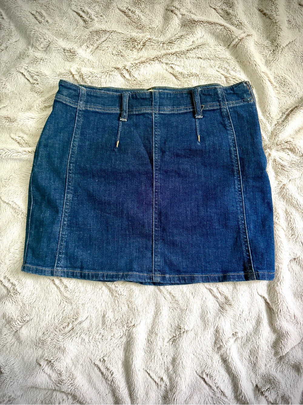 Free People Dark Blue Denim Mini Skirt